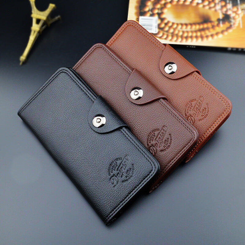 Men's Youth Fashion Multiple Slots Litchi Pattern Men's Wallets