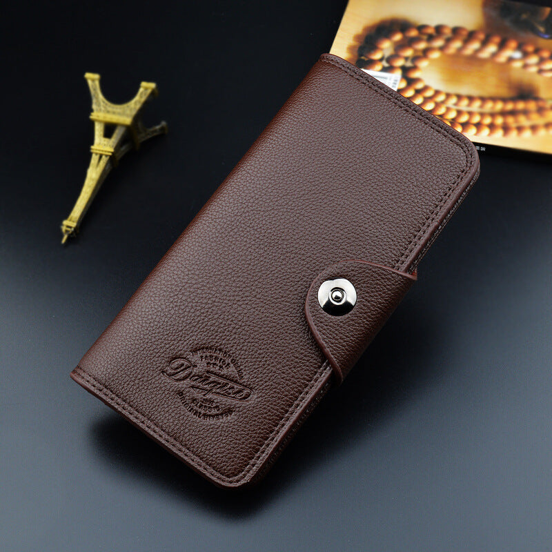 Men's Youth Fashion Multiple Slots Litchi Pattern Men's Wallets