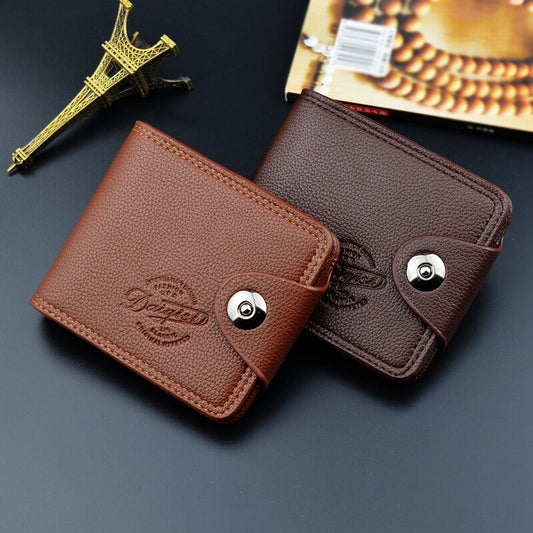 Men's Short Fashion Magnetic Snap Large Capacity Men's Wallets