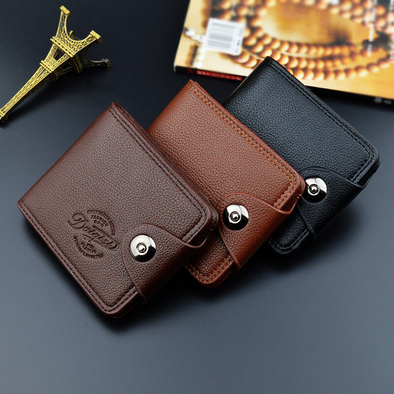 Men's Short Fashion Magnetic Snap Large Capacity Men's Wallets