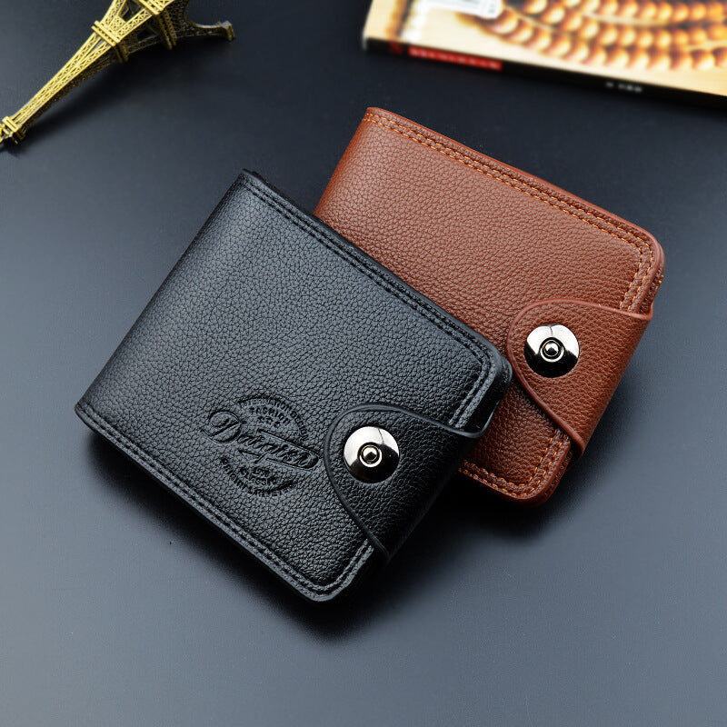Men's Short Fashion Magnetic Snap Large Capacity Men's Wallets