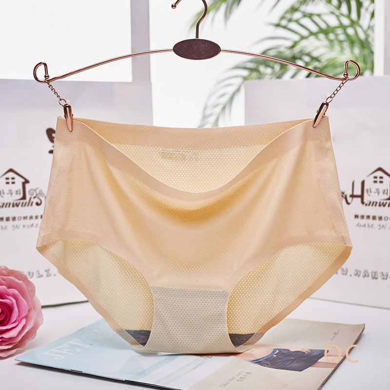 Women's Hole Ice Silk Seamless One-piece Underwear Panties