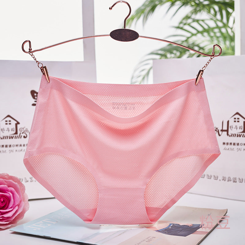 Women's Hole Ice Silk Seamless One-piece Underwear Panties
