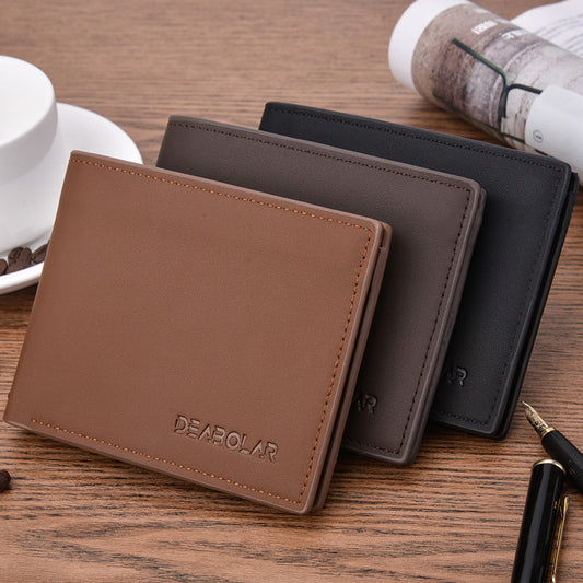 Men's Short Fashion Soft Leather Horizontal Men's Wallets