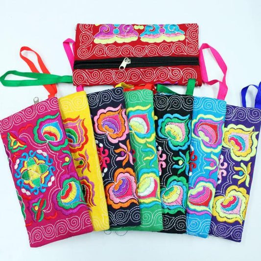 Flower Canvas Embroidered Clutch Tea Coffee Bags