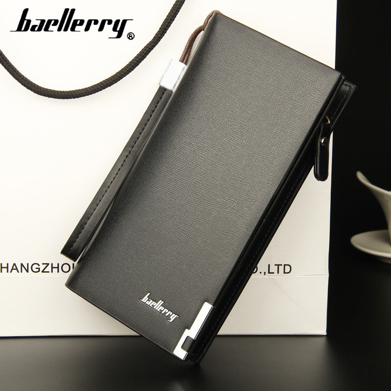 Pretty Men's Long Multifunctional Zipper Clutch Men's Handbags
