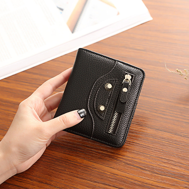 Women's Short And Thin Soft Leather Korean Trendy Ladies Wallets