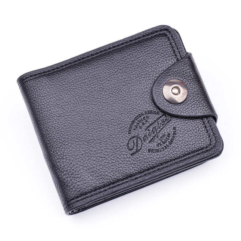 Men's Short Fashion Magnetic Snap Large Capacity Men's Wallets