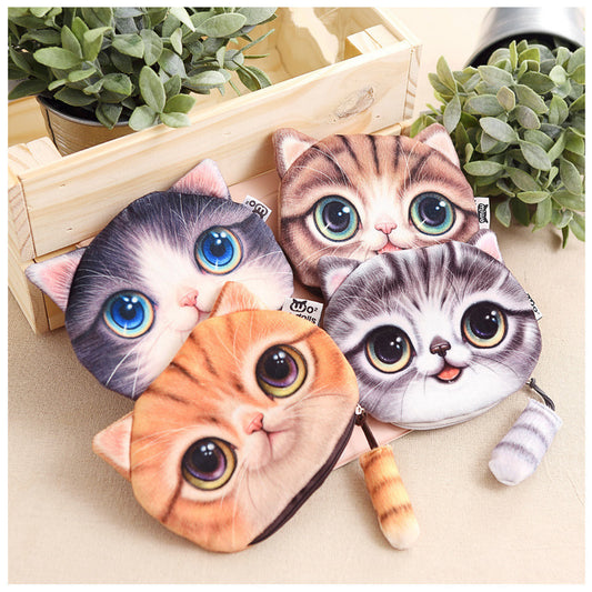 Alien Cat Plush Mobile Tail Stereo Coin Purses