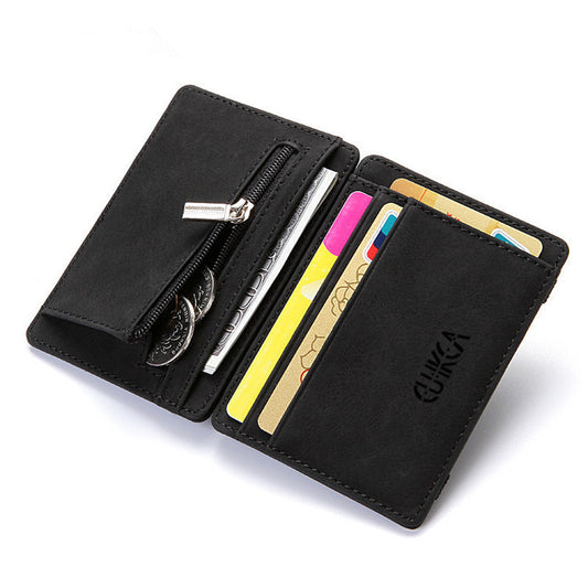 Men's Flip Creative Magic Short Zipper Card Holder