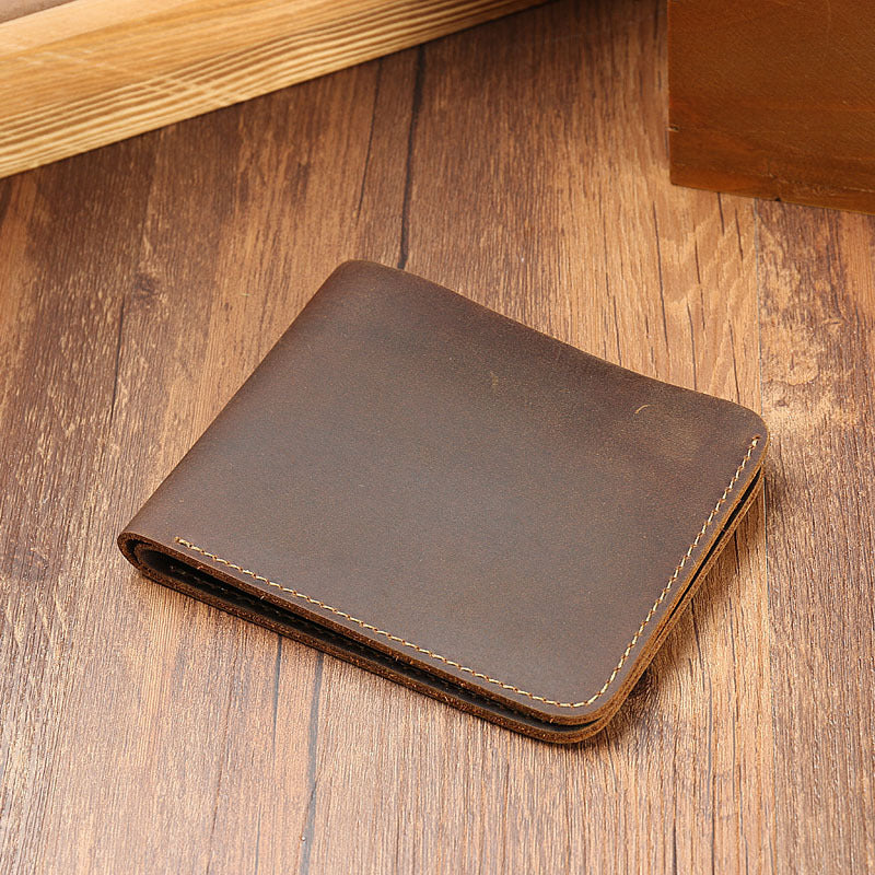 Men's Genuine Short Horizontal First Layer Cowhide Men's Wallets