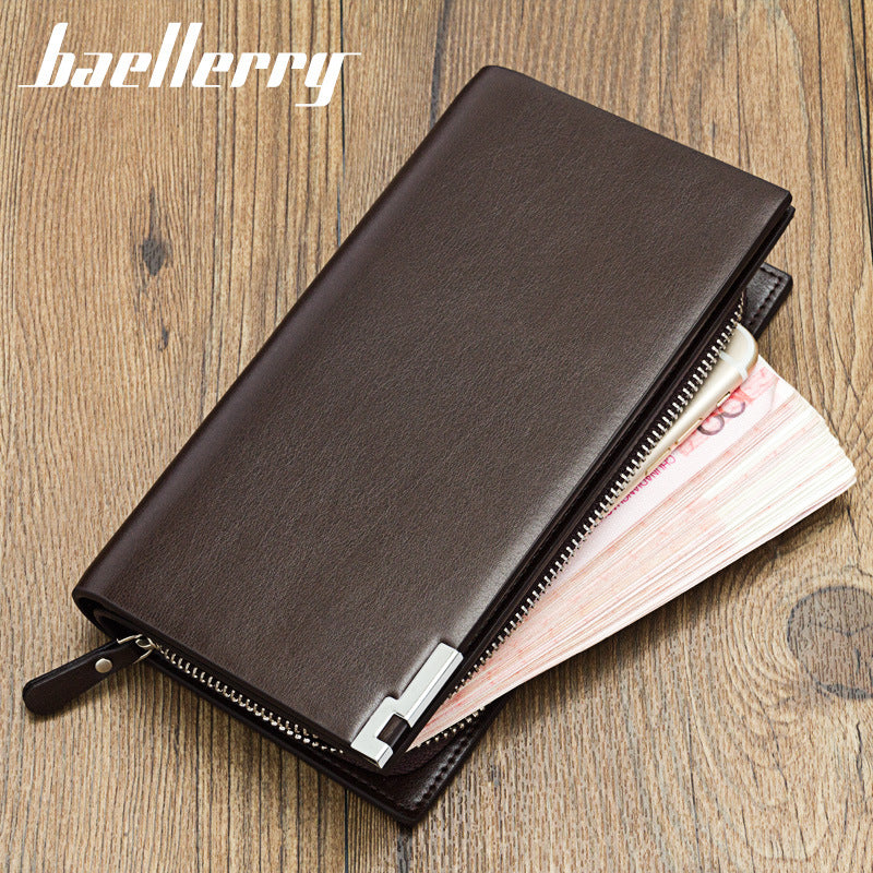 Pretty Men's Long Multifunctional Zipper Clutch Men's Handbags