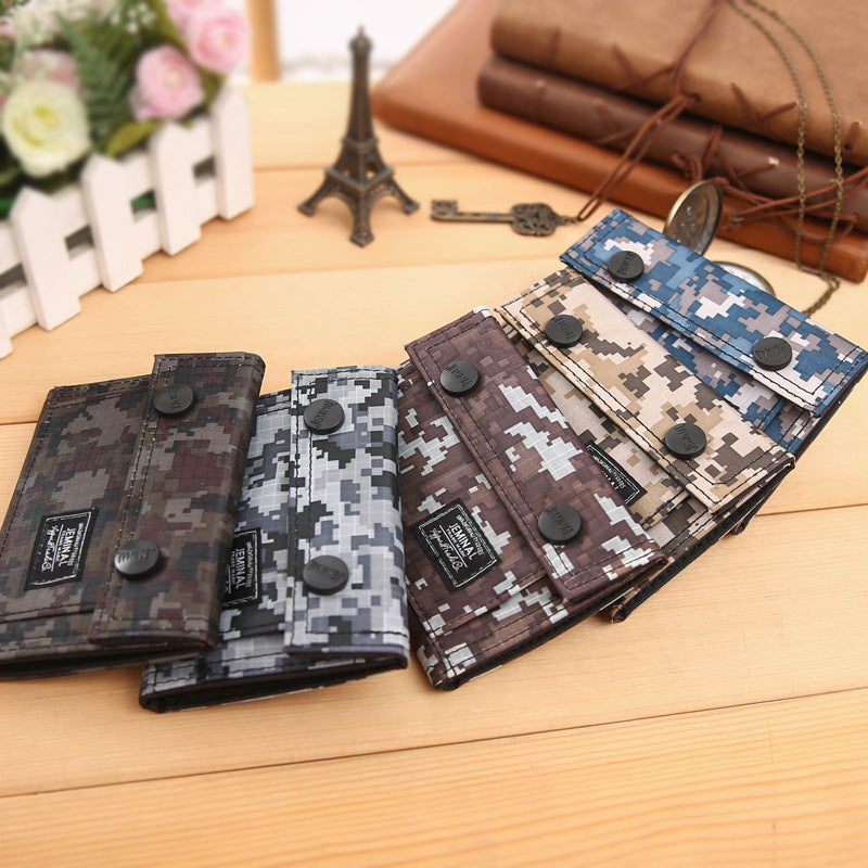 Men's Camouflage Canvas Female Korean Short Personalized Ladies Wallet