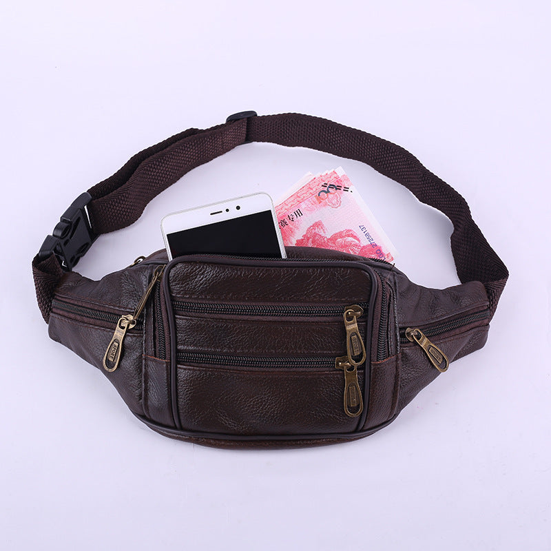 Men's Business Cash Checkout First Layer Cowhide Men's Waist Packs