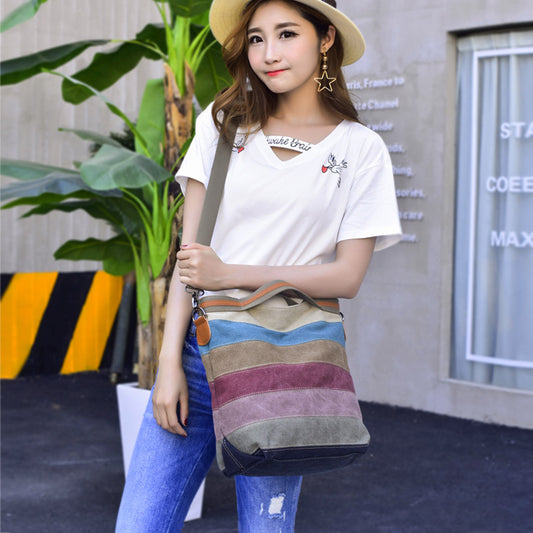 Women's Simple Artistic Canvas Portable Large Capacity Bags