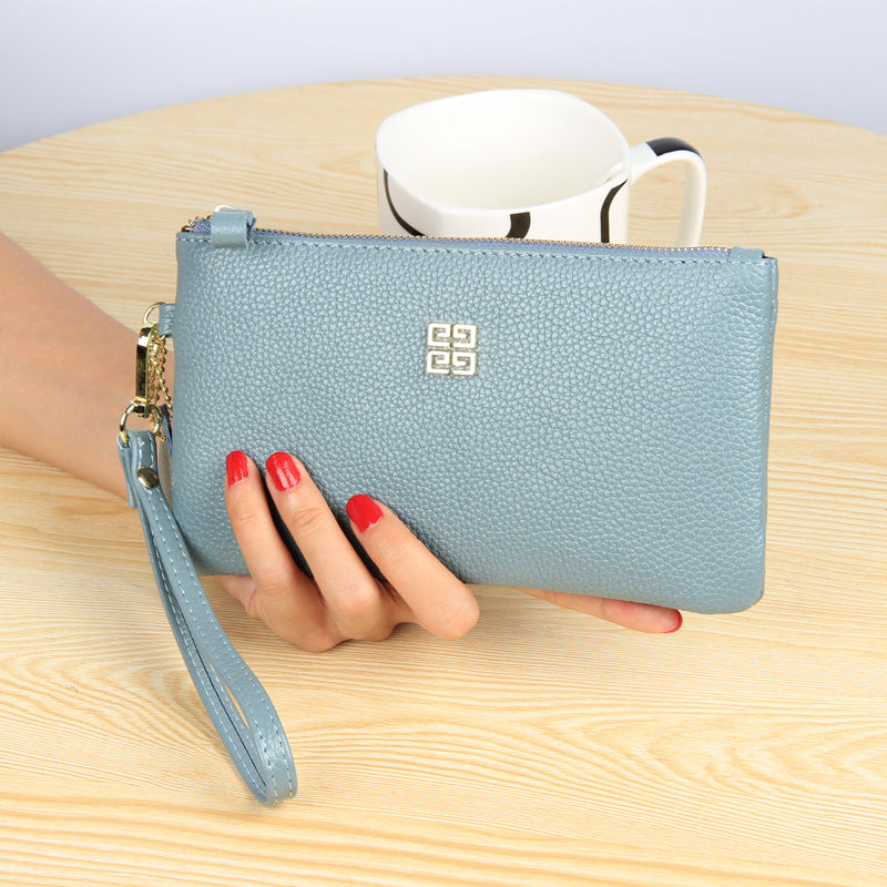 Women's Layer Leather Simple Long Zipper Large Bill Genuine Ladies Wallets