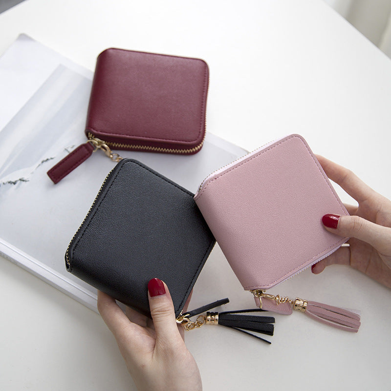 Women's Short Zip Tassel Korean Simple Fashion Coin Purses