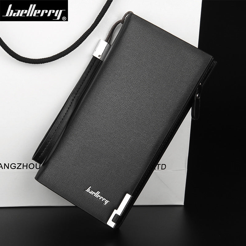 Pretty Men's Long Multifunctional Zipper Clutch Men's Handbags