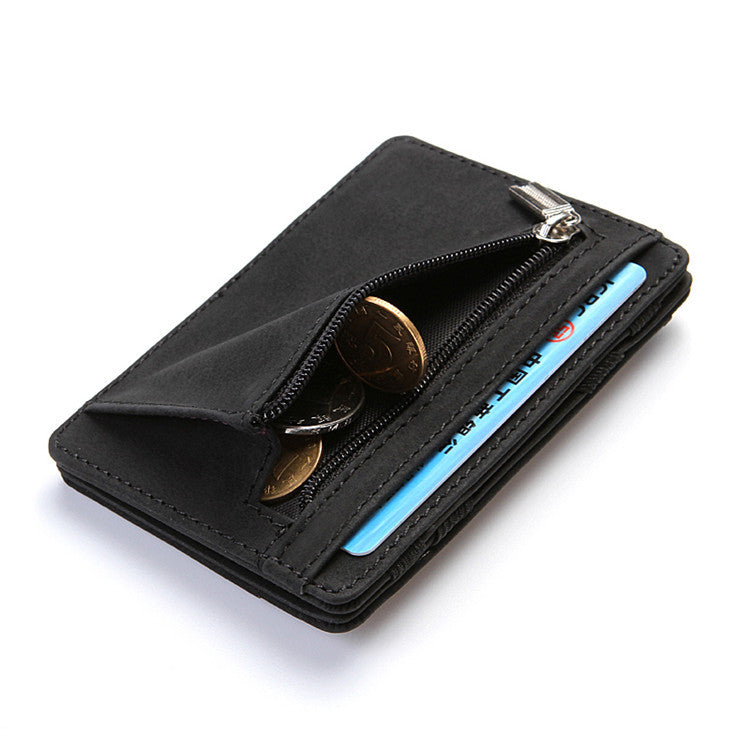 Men's Flip Creative Magic Short Zipper Card Holder