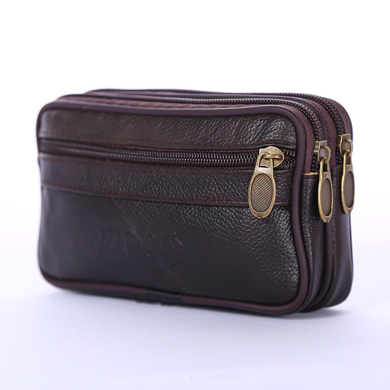 Men's Slouchy Waterproof Cell Cowhide Change Bags