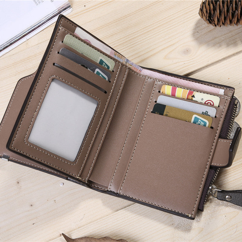 Men's Fan Mid-length Business Multifunction Multiple Slots Tri Men's Wallets