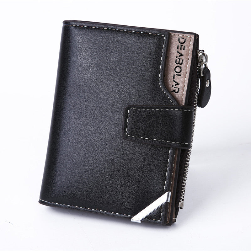 Men's Fan Mid-length Business Multifunction Multiple Slots Tri Men's Wallets