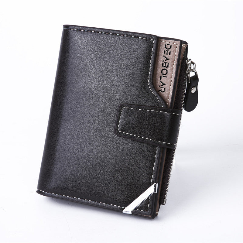 Men's Fan Mid-length Business Multifunction Multiple Slots Tri Men's Wallets