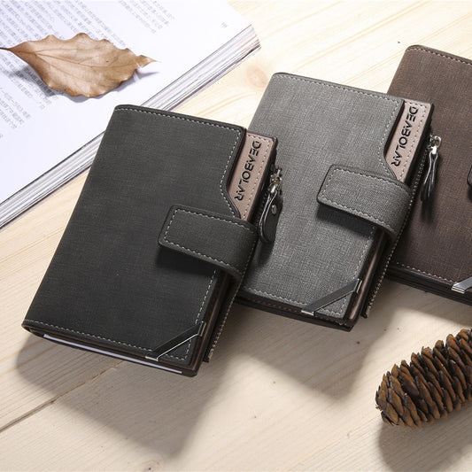 Men's Mid-length Retro Canvas Pattern Male Men's Wallets