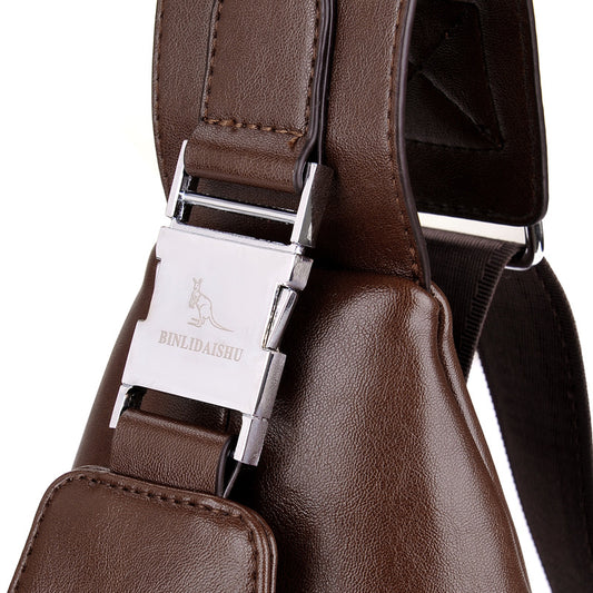 Men's Double Pull Large Capacity Fashion Twist Men's Chest Bags