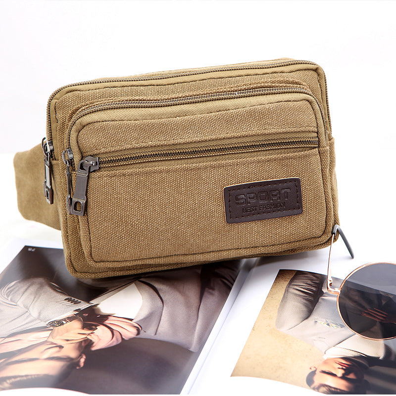 Innovative New Men's Canvas Multifunctional Stall Men's Waist Packs