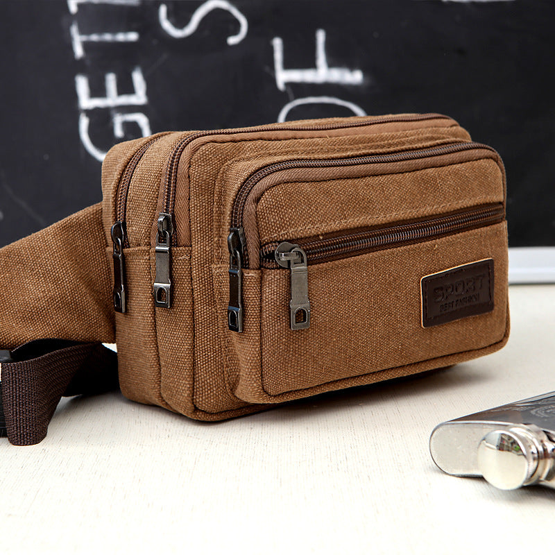 Innovative New Men's Canvas Multifunctional Stall Men's Waist Packs