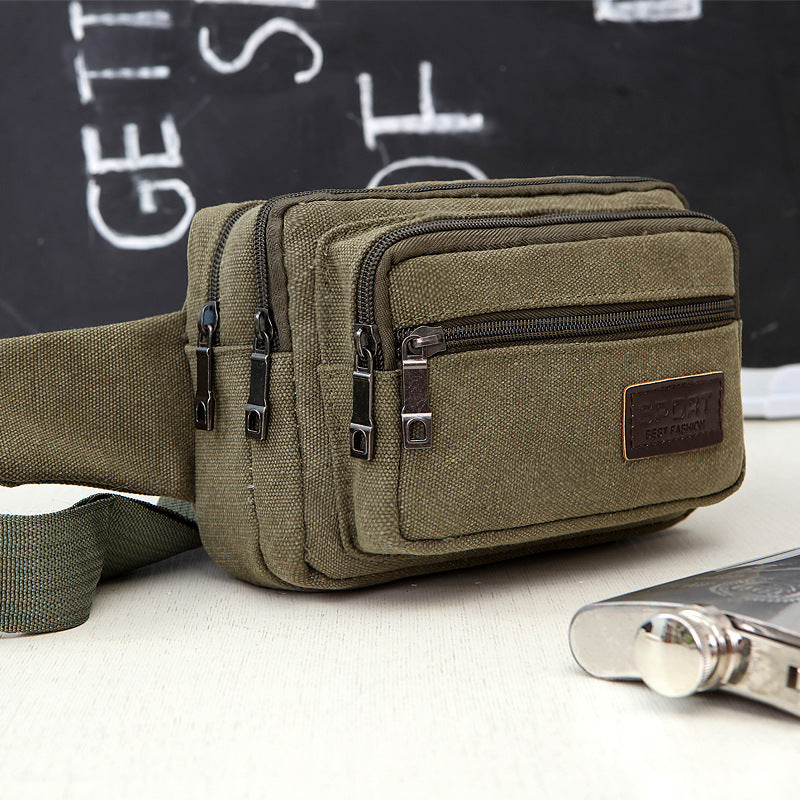 Innovative New Men's Canvas Multifunctional Stall Men's Waist Packs