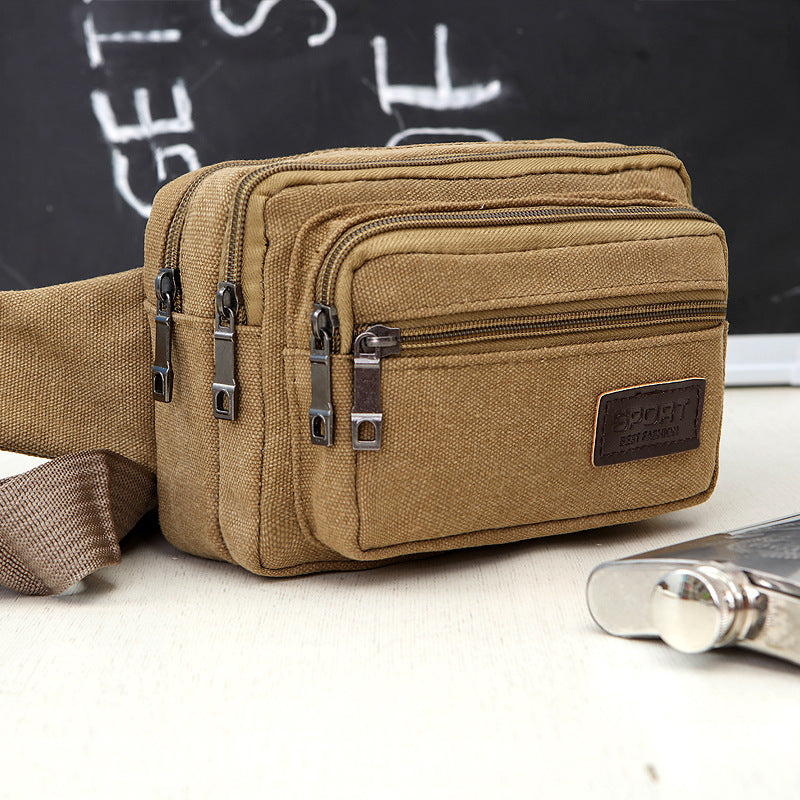 Innovative New Men's Canvas Multifunctional Stall Men's Waist Packs