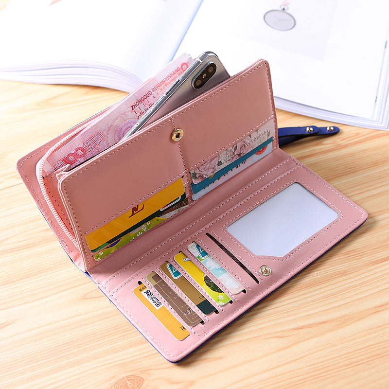 Women's Fashion Cartoon Cat Large Capacity Zipper Phone Bags