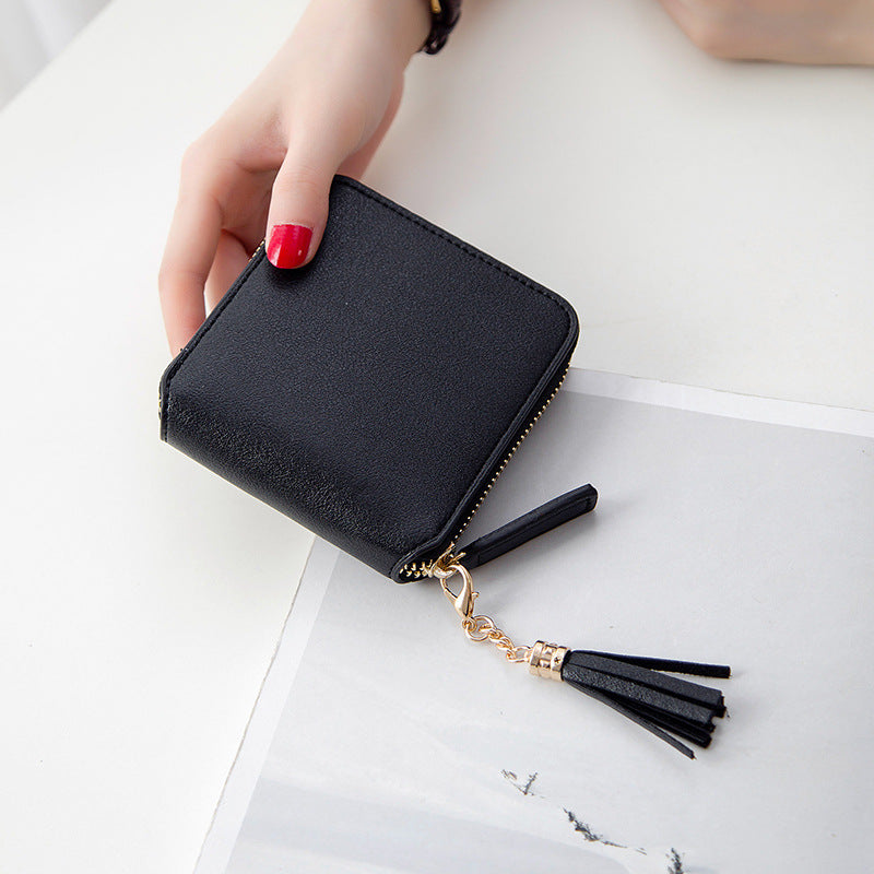 Women's Short Zip Tassel Korean Simple Fashion Coin Purses