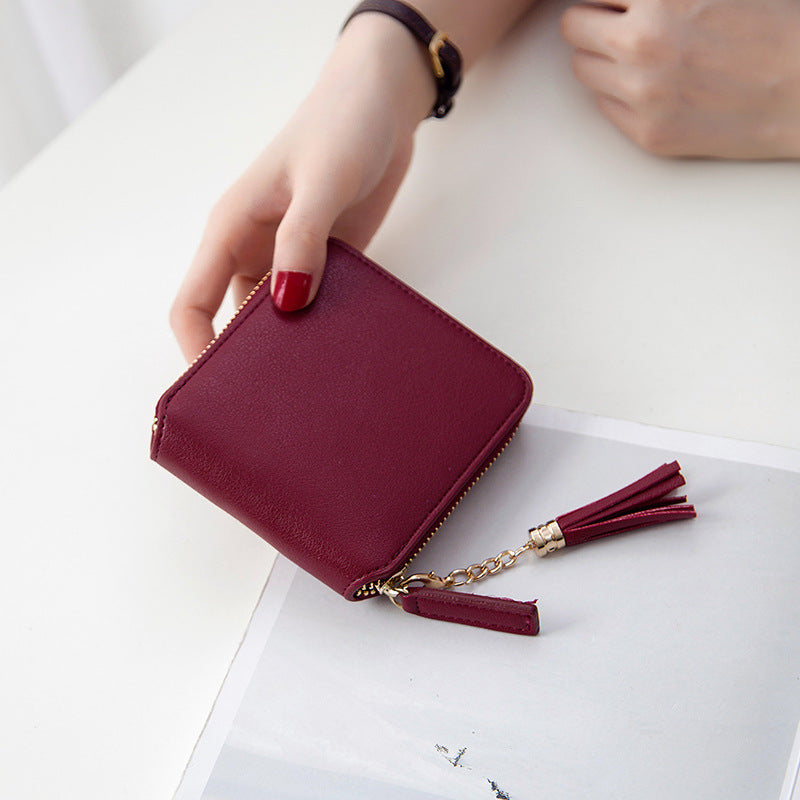 Women's Short Zip Tassel Korean Simple Fashion Coin Purses