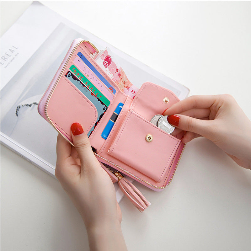 Women's Short Zip Tassel Korean Simple Fashion Coin Purses