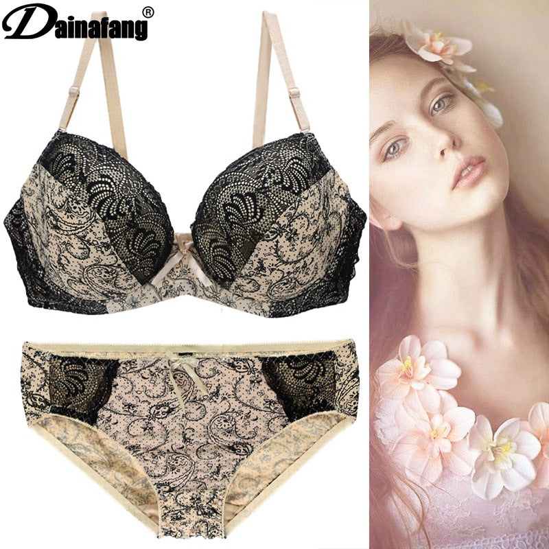 Classic Charming Large Printed Lace Underwear Bras