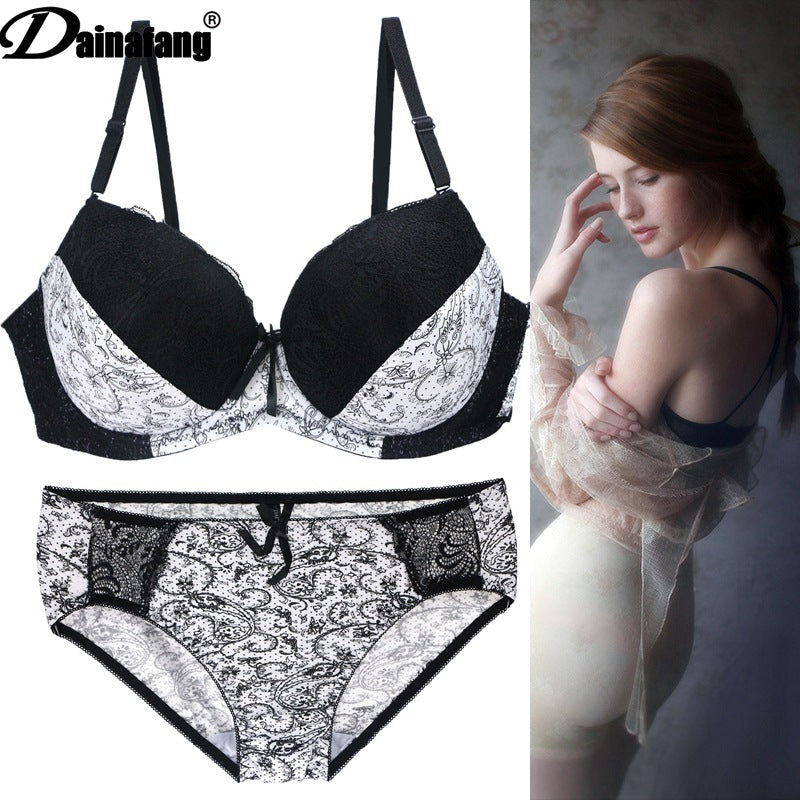 Classic Charming Large Printed Lace Underwear Bras