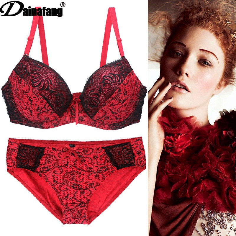 Classic Charming Large Printed Lace Underwear Bras