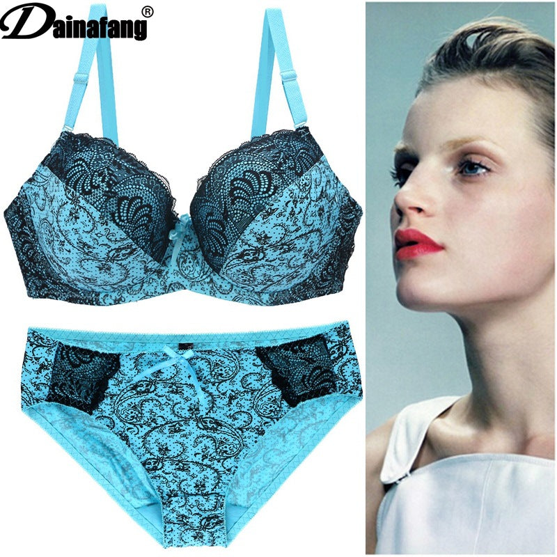 Classic Charming Large Printed Lace Underwear Bras