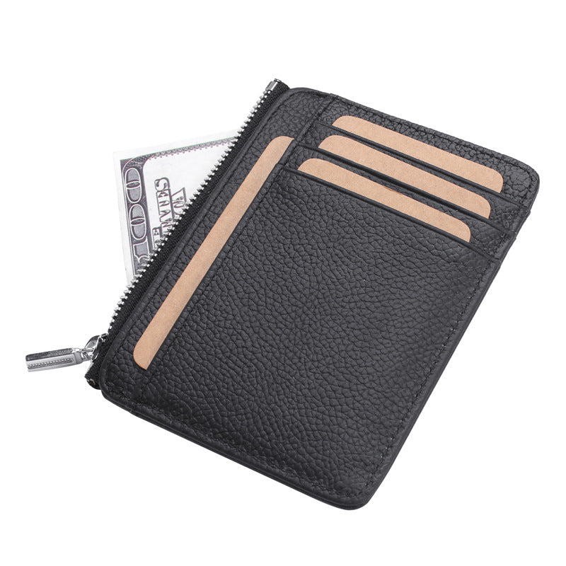 Elegant Attractive Leather Sleeve Multifunctional Zipper Card Holder