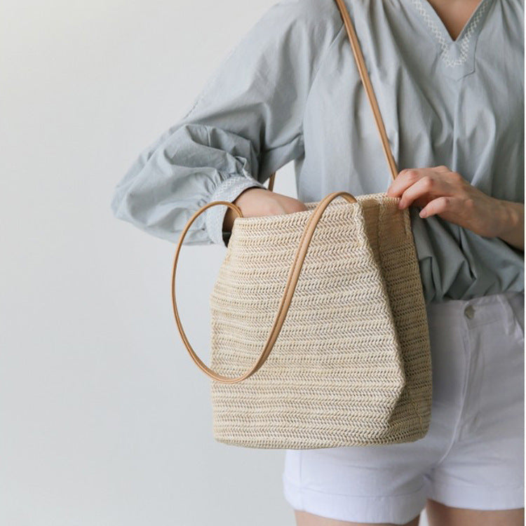 Women's Straw Summer Vacation Portable Beach Woven Bags