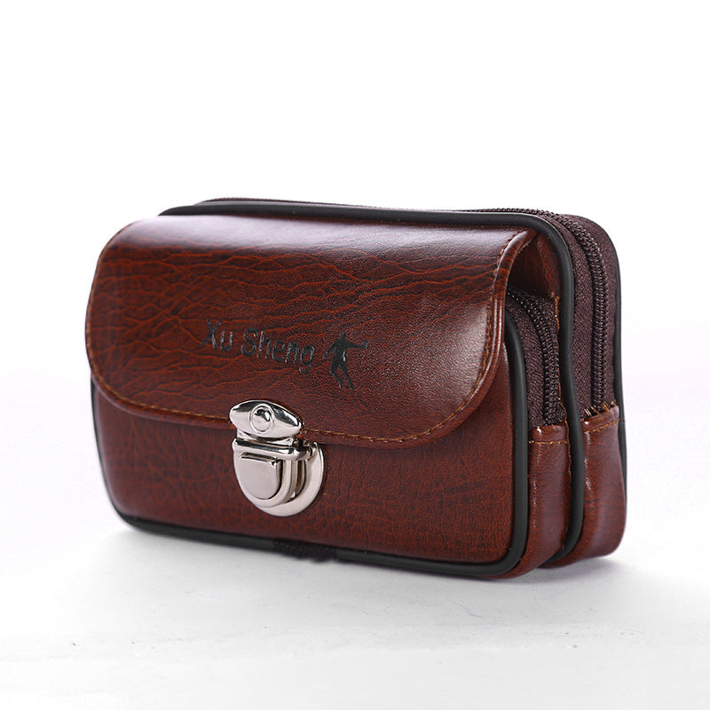 Men's Vertical Design Wear Mobile Pouch Change With Lid Men's Waist Packs