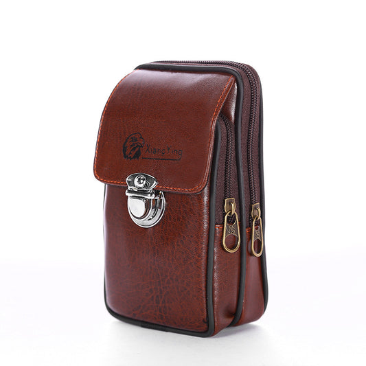 Men's Vertical Design Wear Mobile Pouch Change With Lid Men's Waist Packs