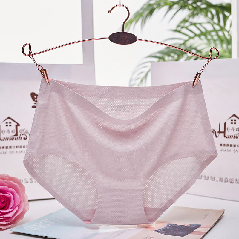 Women's Hole Ice Silk Seamless One-piece Underwear Panties