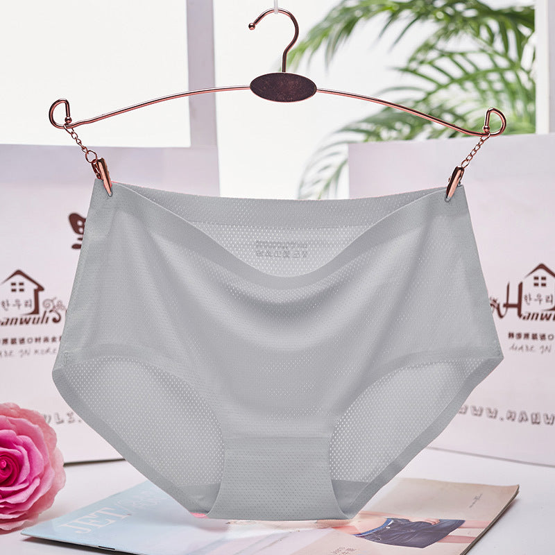 Women's Hole Ice Silk Seamless One-piece Underwear Panties