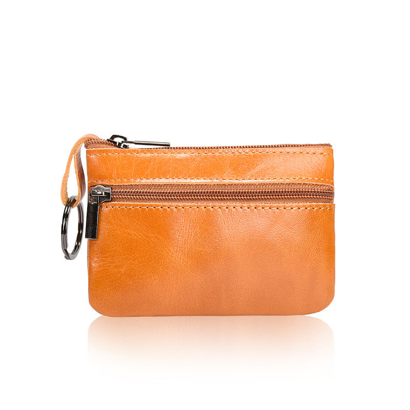 Women's Genuine Leather Mini Multifunctional Vintage Zipper Bags