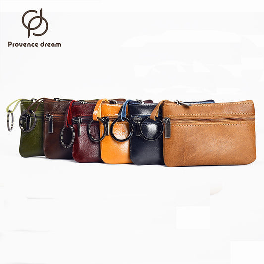 Women's Genuine Leather Mini Multifunctional Vintage Zipper Bags