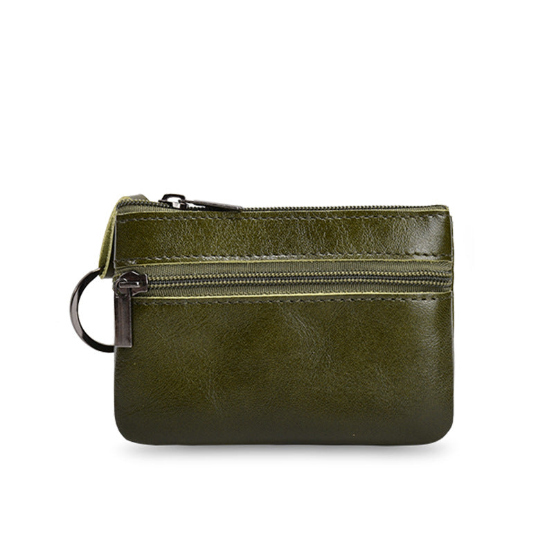 Leather Mini Multifunctional Vintage Zipper Short Coin Purses
